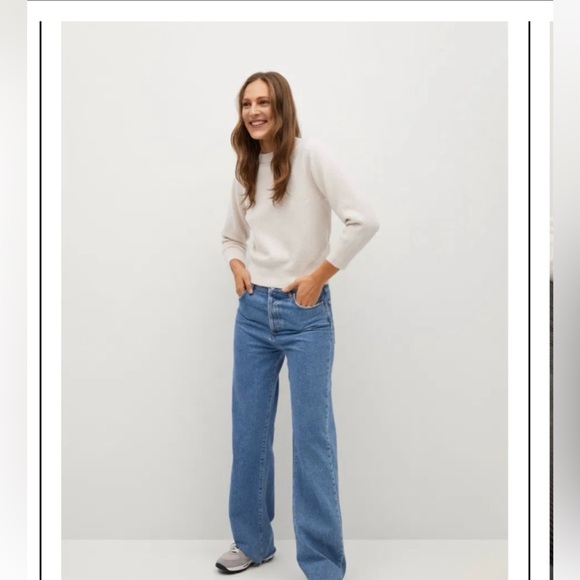 Fall 🍁 Mango crossed back sweater size medium in cream - Picture 2 of 5